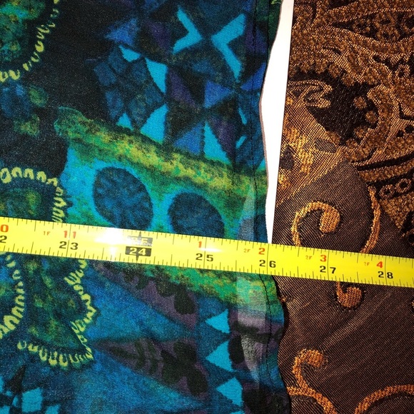 Chico’s V Neck Sheer Popover Blouse Blue Green S - Picture 8 of 13